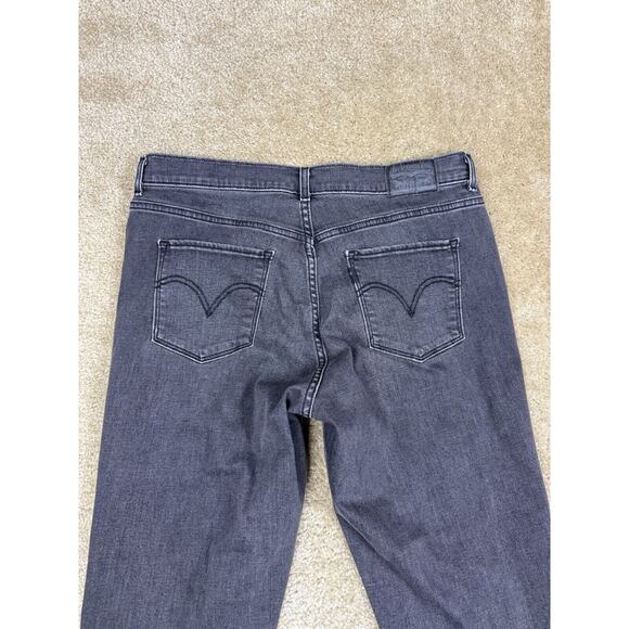 Levis Jeans Size 14 Classic Crop Black Faded Stud Ankle Accent Stretch B147 - Picture 12 of 16